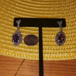 Sterling silver with glass stone earrings